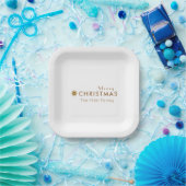 Minimale, eenvoudige, compacte, prettige kerstpapi papieren bordje (Feest)