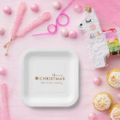 Minimale, eenvoudige, compacte, prettige kerstpapi papieren bordje (Feest)