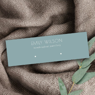 Minimale Eenvoudige Dusky Blue Grey Ketting Displa Mini Visitekaartje
