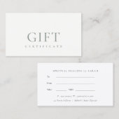 Minimale eenvoudige Dusky Green Ivory Cadeaubon Visitekaartje (Voorkant / Achterkant)