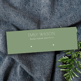 Minimale eenvoudige Dusky Muted Green Ketting Disp Mini Visitekaartje