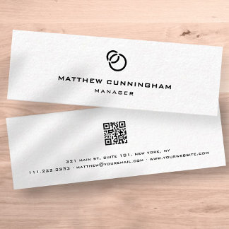 Minimale Eenvoudige Elegant Moderne Logo- en QR-co Mini Visitekaartje