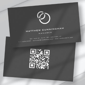 Minimale Eenvoudige Elegant Moderne Logo- en QR-co Visitekaartje