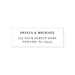 Minimale eenvoudige elegante bruiloft retour adres zelfinktende stempel