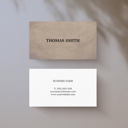 Minimale eenvoudige elegante bruin-textuurconsulta visitekaartje