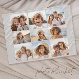 Minimale eenvoudige fotocollage met 9 foto's fleece deken