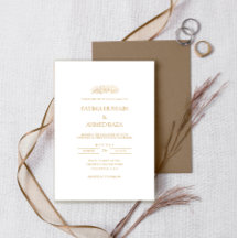 Minimale eenvoudige gouden script witte moslim bru