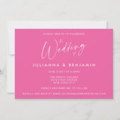 Minimale Eenvoudige Heet Roze Modern Script Bruilo Kaart (Voorkant)