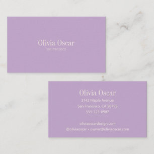 Minimale Eenvoudige Lavendel Moderne Professional Visitekaartje