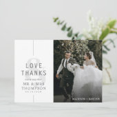 Minimale Eenvoudige Liefde & Bedankt met fotobruil (Staand voorkant)