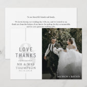 Minimale Eenvoudige Liefde & Bedankt met fotobruil (Voorkant / Achterkant)