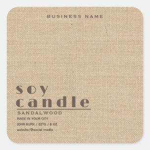 Minimale eenvoudige linnen look-typografische kaar vierkante sticker