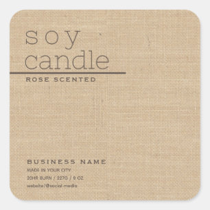 Minimale eenvoudige linnen look-typografische kaar vierkante sticker