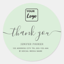 Minimale eenvoudige logo van de manuscriptdouane d ronde sticker