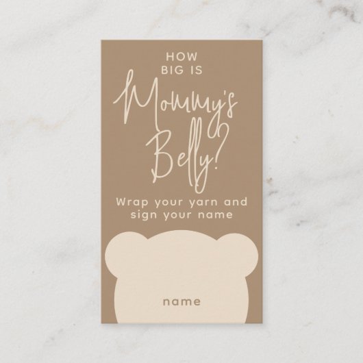 Minimale eenvoudige moderne Beer Shower-buikgame Informatiekaartje (Voorkant)