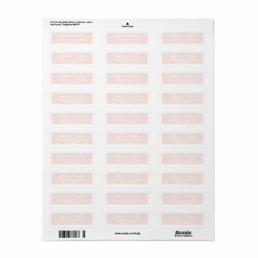 Minimale eenvoudige, moderne peach-pulp en wit etiket (Full Sheet)