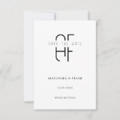 Minimale eenvoudige monogram modern wit sparen de (Voorkant)