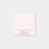Minimale eenvoudige  naam op roze blush post-it® notes (Voorkant)