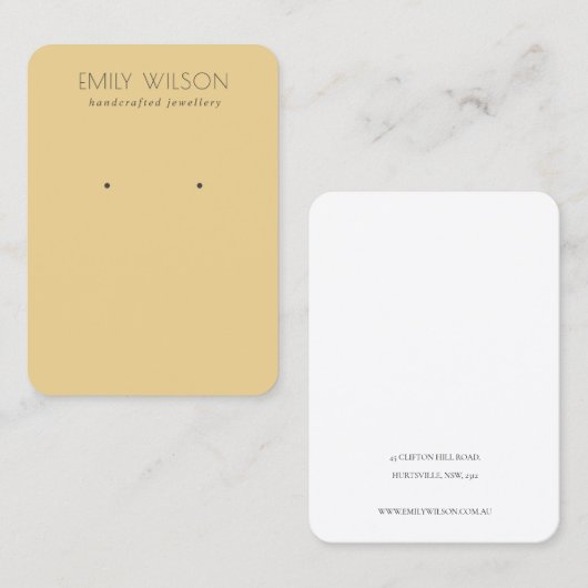 Minimale Eenvoudige orchreaal Geel Verpletter Vert Visitekaartje (Voorkant / Achterkant)