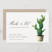 Minimale Eenvoudige Potted Cactus Green Foliage We Bedankkaart (Voorkant / Achterkant)