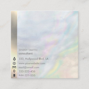 Minimale eenvoudige professionele holografisch vierkante visitekaartje