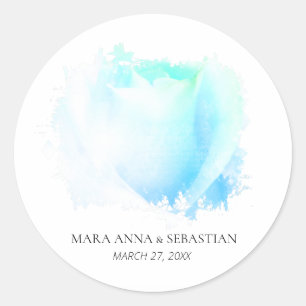 Minimale eenvoudige Roos-Floral Wedding Couples Kl Ronde Sticker