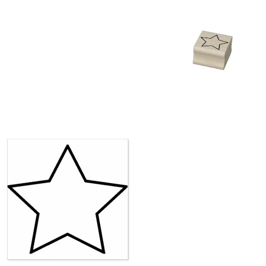 Minimale eenvoudige stervorm outline 	rubberstempel (Gestempeld)