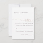 Minimale eenvoudige trouwringen | blozen bruiloft RSVP kaartje (Voorkant)