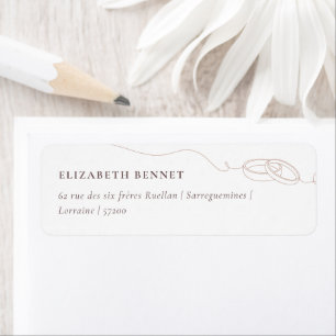 Minimale eenvoudige trouwringen Blush Pink-adres Etiket