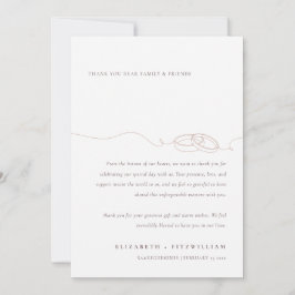 Minimale eenvoudige trouwringen | Blush roze bruil Bedankkaart