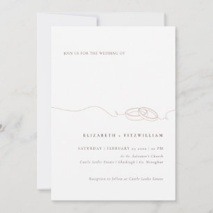 Minimale eenvoudige trouwringen Blush roze bruil Kaart