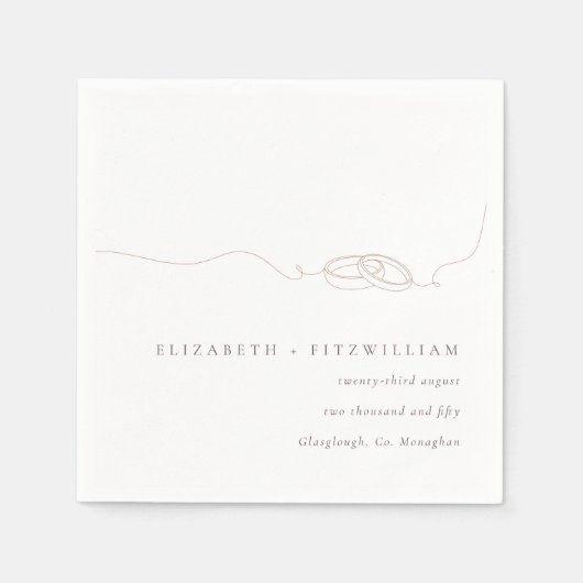 Minimale Eenvoudige Trouwringen Blush Roze Trouwen Servet (Voorkant)