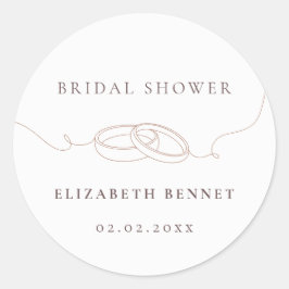 Minimale eenvoudige trouwringen | Blush Vrijgezell Ronde Sticker