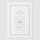 Minimale Eenvoudige uitnodiging voor zwart-witbrui (Voorkant)