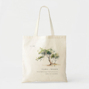 Minimale Eenvoudige Waterverf Botanische Boombruil Tote Bag
