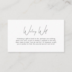 Minimale Eenvoudige Wishing Well Enclosure Card Informatiekaartje