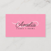Minimale Eenvoudige Witte Roze Make-up Artiest Wen Visitekaartje (Achterkant)