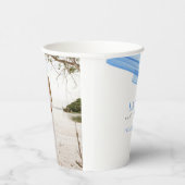 Minimale eenvoudige zandige inktlijnen blauwe brui papieren bekers (Rechts)