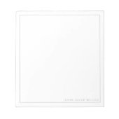 Minimale Eenvoudige Zilver Grijze Vierkant Grens Notitieblok (Voorkant)