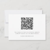 Minimale Eenvoudige Zwarte Wit Chic Script QR-code RSVP Kaartje (Achterkant)