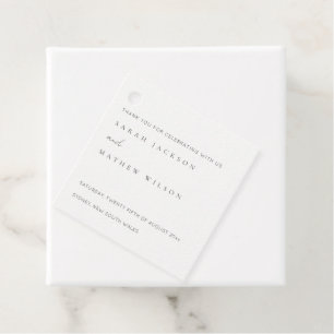 Minimale eenvoudige zwarte & witte Typografie brui Bedankjes Labels