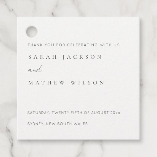 Minimale eenvoudige zwarte & witte Typografie brui Bedankjes Labels