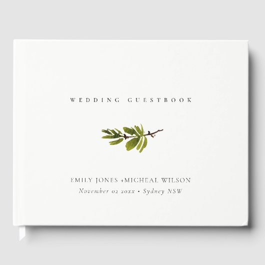 Minimale eenzijdige groene ringzegen gastenboek (Voorkant)