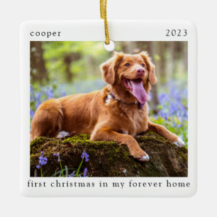 Minimale eerste kerst in mijn ex-thuishond keramisch ornament