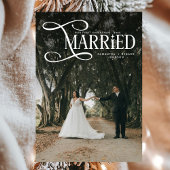 Minimale Eerste Kerstmis Getrouwde Koppels 2 Foto' Feestdagenkaart