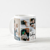 Minimale eerste Vaderdag fotocollage Keepsake Koffiemok (Voorkant links)