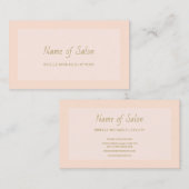 Minimale effen en eenvoudige roze en goudkleurige  visitekaartje (Voorkant / Achterkant)