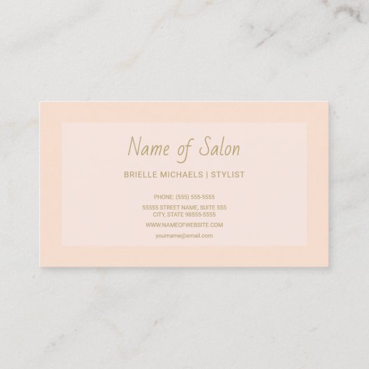 Minimale effen en eenvoudige roze en goudkleurige  visitekaartje (Achterkant)