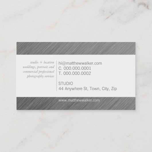 MINIMALE effen moderne slimme geborstelde aluminiu Visitekaartje (Achterkant)