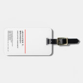 Minimale effen rode lijn wit moderne professional bagagelabel (Voorkant horizontaal)